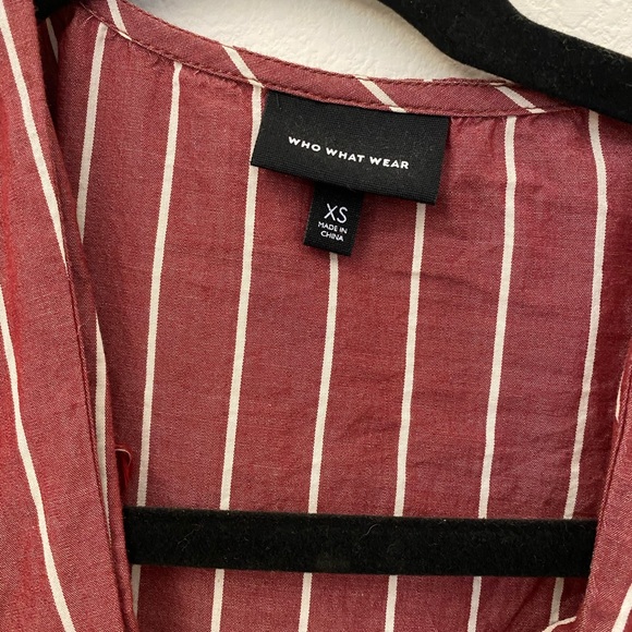 Who What Wear Striped Blouse Front Tie - Picture 4 of 4